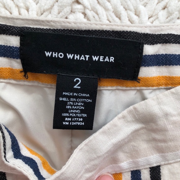 Tan, navy, and yellow pencil skirt - Picture 2 of 5